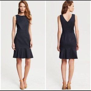 Black Sleek Flounce Banana Republic Dress